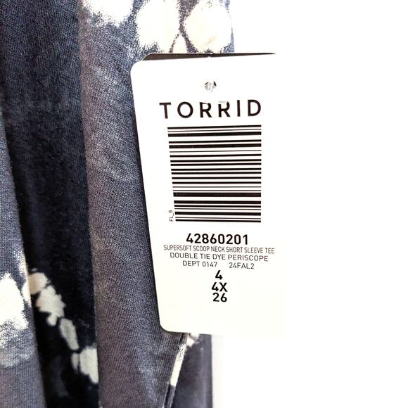 New Torrid Womens 4X Top Super Soft Scoop Neck Short Sleeve Tie Dye - Picture 5 of 5